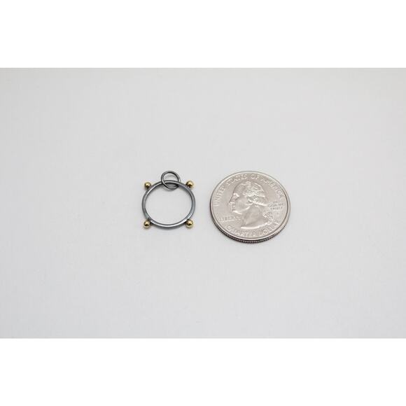 Black Finish Circle Pendant with Bronze Granulation - Picture 4 of 4